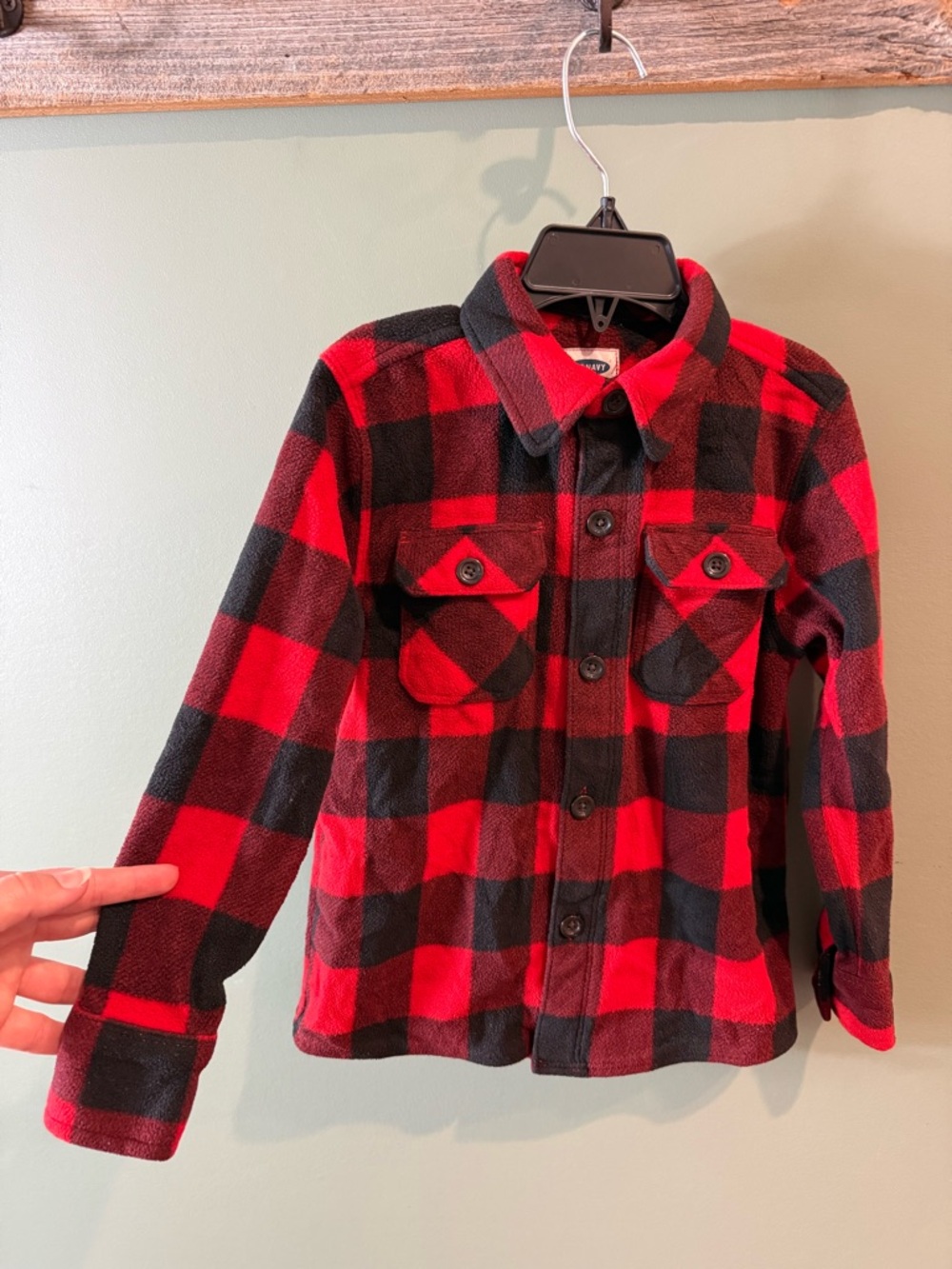 Red & Black Plaid Button-Up Jacket